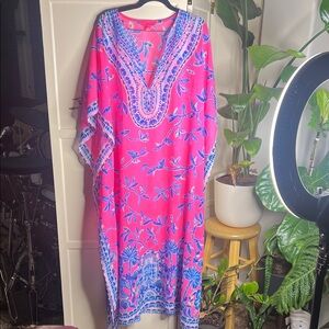 Lilly Pulitzer Vibrant Pink and Blue Kaftan